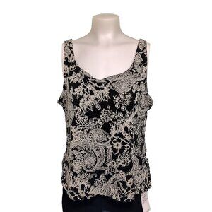 Alex Evenings Black Glitter Tank Top